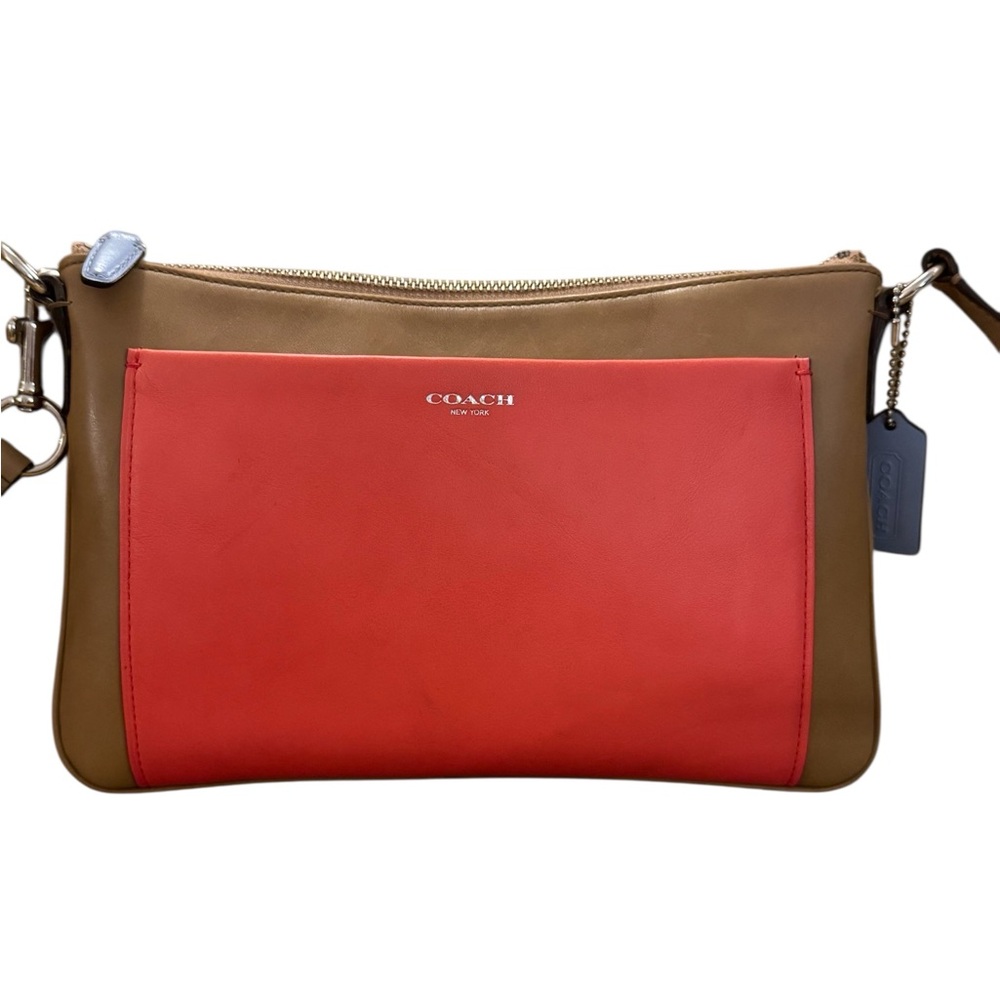 ❌SOLD❌ Coach Coral & Brown Crossbody - Picture 2 of 10